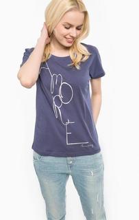 Синяя футболка с принтом Mustang