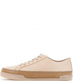 Бежевые кеды из натуральной кожи Clarks