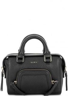 Маленькая кожаная сумка черного цвета Dkny