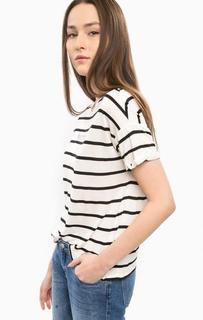 Белая футболка в полоску Mavi