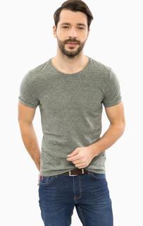 Зеленая хлопковая футболка в полоску Mavi