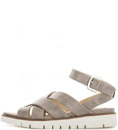 Серые сандалии из натуральной кожи Geox