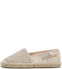 Бежевые эспадрильи с отделкой пайетками S.Oliver