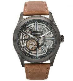 Часы с коричневым кожаным браслетом Kenneth Cole