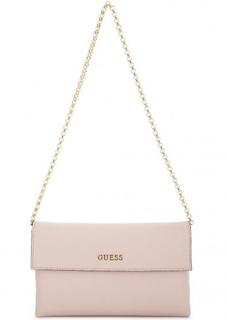 Розовый клатч с одним отделом Guess