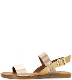 Кожаные сандалии золотистого цвета S.Oliver