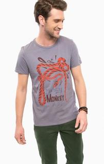 Хлопковая футболка с контрастным принтом Scotch&Soda