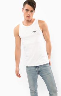 Белая хлопковая майка Superdry