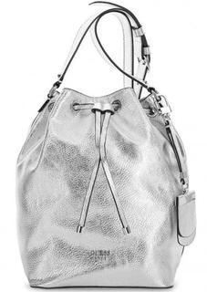 Маленькая сумка через плечо серебристого цвета Guess