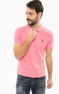 Розовая хлопковая футболка поло U.S. Polo Assn.
