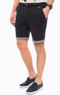 Синие шорты из хлопка с отворотами Guess