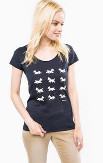 Синяя футболка с принтом Barbour