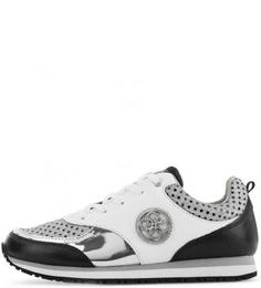 Кроссовки с контрастными вставками в горошек Guess