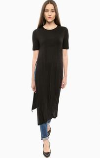 Туника черного цвета с разрезами по бокам Mavi