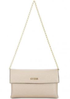 Золотистый клатч с одним отделом Guess
