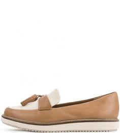 Коричневые кожаные лоферы Clarks