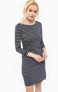 Синее платье в полоску с рукавами 3/4 Barbour