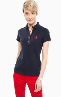 Хлопковая футболка поло с логотипом бренда U.S. Polo Assn.
