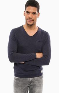 Хлопковый джемпер с треугольным вырезом Mustang