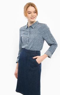 Синяя блуза на пуговицах Ichi