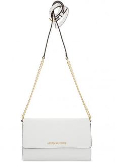 Белая сумка-кошелек из сафьяновой кожи Michael Michael Kors