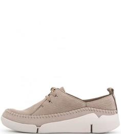 Серые полуботинки из нубука Clarks