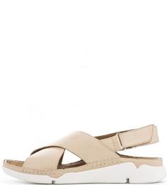 Бежевые сандалии из натуральной кожи Clarks