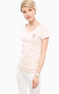 Хлопковая футболка с отделкой стразами U.S. Polo Assn.