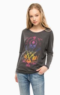 Хлопковая футболка с контрастным принтом Replay