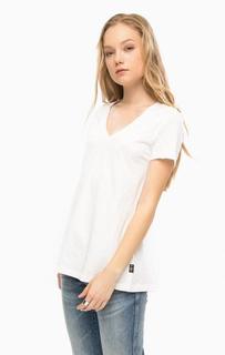 Белая хлопковая футболка Replay