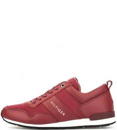 Бордовые кроссовки на шнуровке Tommy Hilfiger