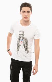 Белая футболка с принтом Replay