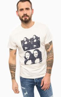 Бежевая футболка с принтом Pepe Jeans