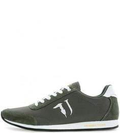 Летние кроссовки из текстиля и замши Trussardi Jeans