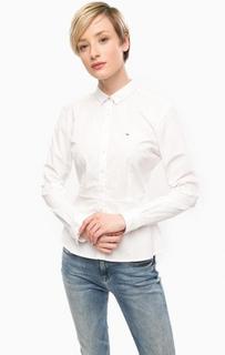 Белая хлопковая рубашка Hilfiger Denim