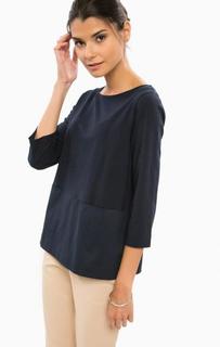 Синяя футболка с пуговицами на спинке Stefanel