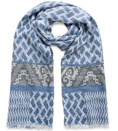 Шарф синего цвета Trussardi Jeans