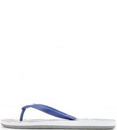 Синие сланцы с логотипом бренда Roxy