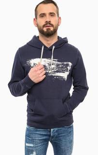 Синяя хлопковая толстовка с капюшоном Pepe Jeans