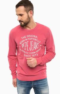 Свитшот цвета фуксии с принтом Pepe Jeans