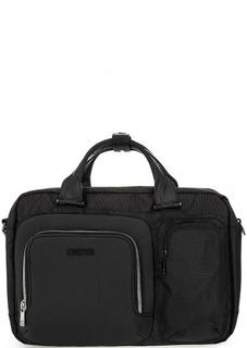 Черная текстильная сумка с большим количеством карманов Bikkembergs