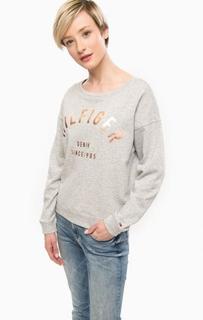 Серый свитшот с блестящим принтом Hilfiger Denim