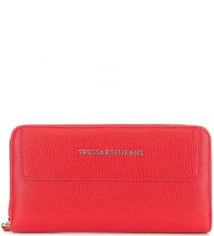 Красный кошелек с четырьмя отделами для купюр Trussardi Jeans