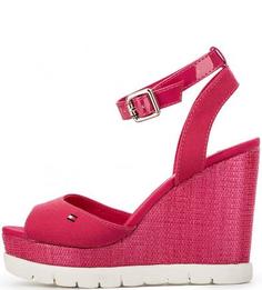 Текстильные босоножки цвета фуксии Tommy Hilfiger