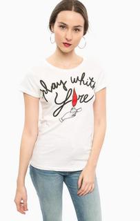Белая футболка с короткими рукавами Happiness