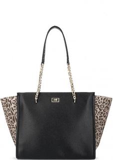 Черная сумка с длинными ручками Cavalli Class