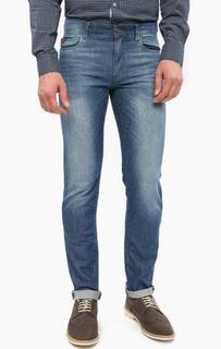 Зауженные синие джинсы с легкими заломами Trussardi Jeans