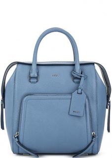 Синяя сумка из натуральной кожи Dkny