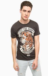 Серая футболка с контрастным принтом Alcott