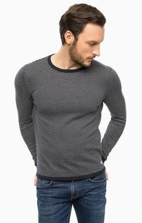 Синий хлопковый джемпер в полоску Jack & Jones